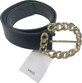 MANGO Black Metal Buckle Belt BNWT UK S