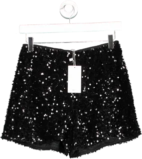 MANGO Black Sequin Shorts UK S