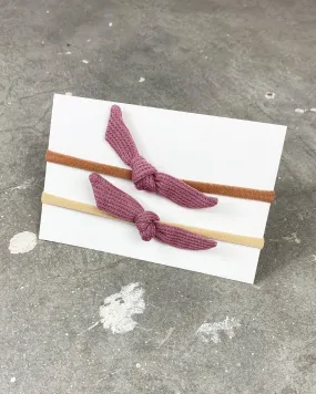 Mini Bow Headband – Mauve Thermal