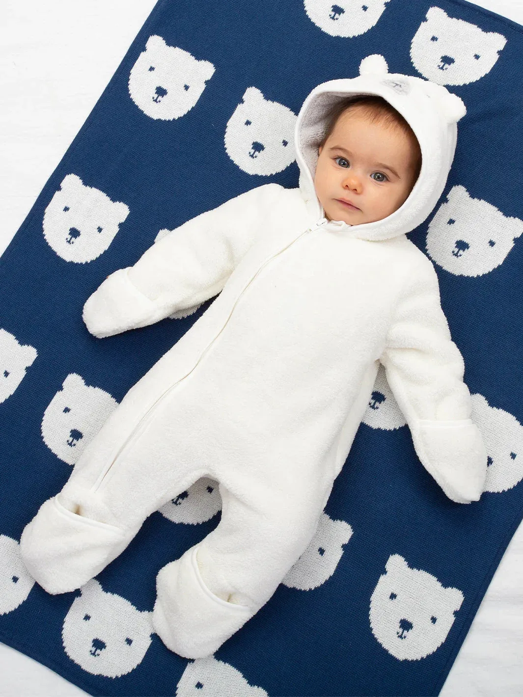 Mr Bear fleece onesie - Kite Organics