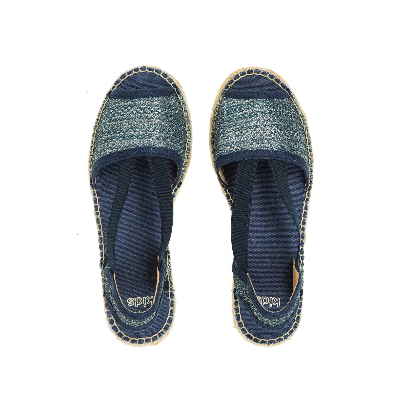 Multicolor Cotton Blend Wedge Espadrille for Kids - Eli-S