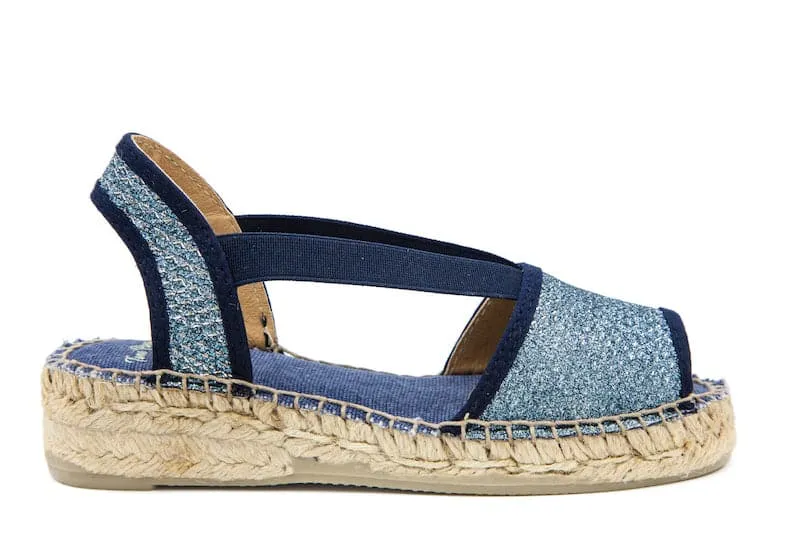 Multicolor Cotton Blend Wedge Espadrille for Kids - Eli-S