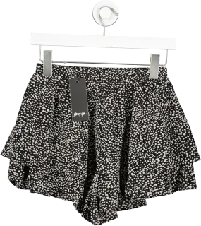 Nasty Gal Black Abstract Polka Dot Ruffle Tiered Shorts UK 8