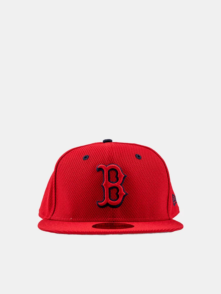 New Era 59FIFTY Boston Red Sox Outline Poly-Mesh - Red / Navy