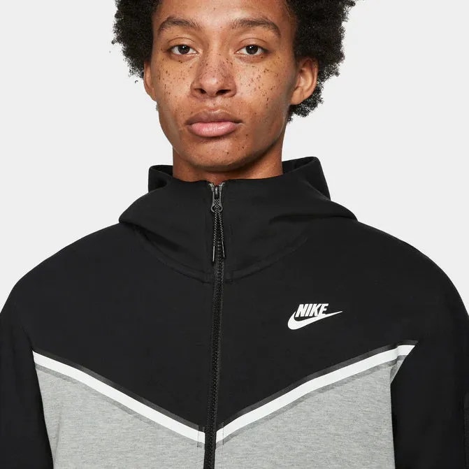 Nike Sportswear Tech Fleece Full Zip Hoodie & Joggers Set Black/Dark Grey Heather/White