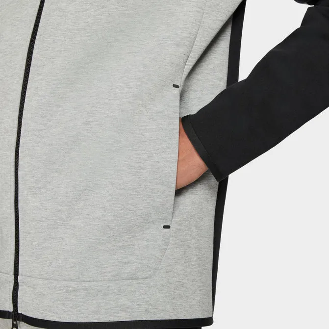 Nike Sportswear Tech Fleece Full Zip Hoodie & Joggers Set Black/Dark Grey Heather/White