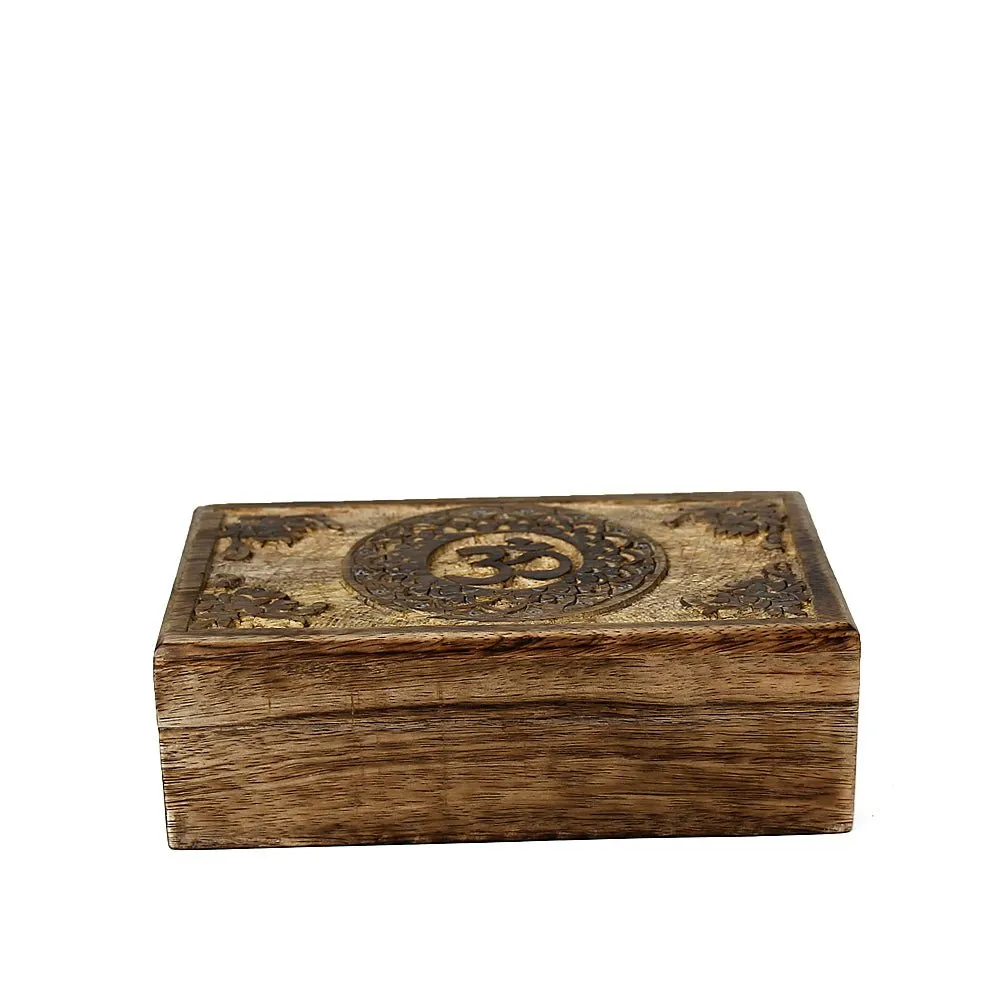 OM Mango Wood Rectangular Box