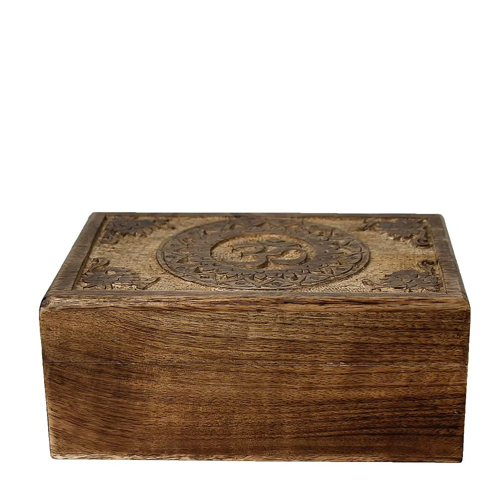 OM Mango Wood Rectangular Box