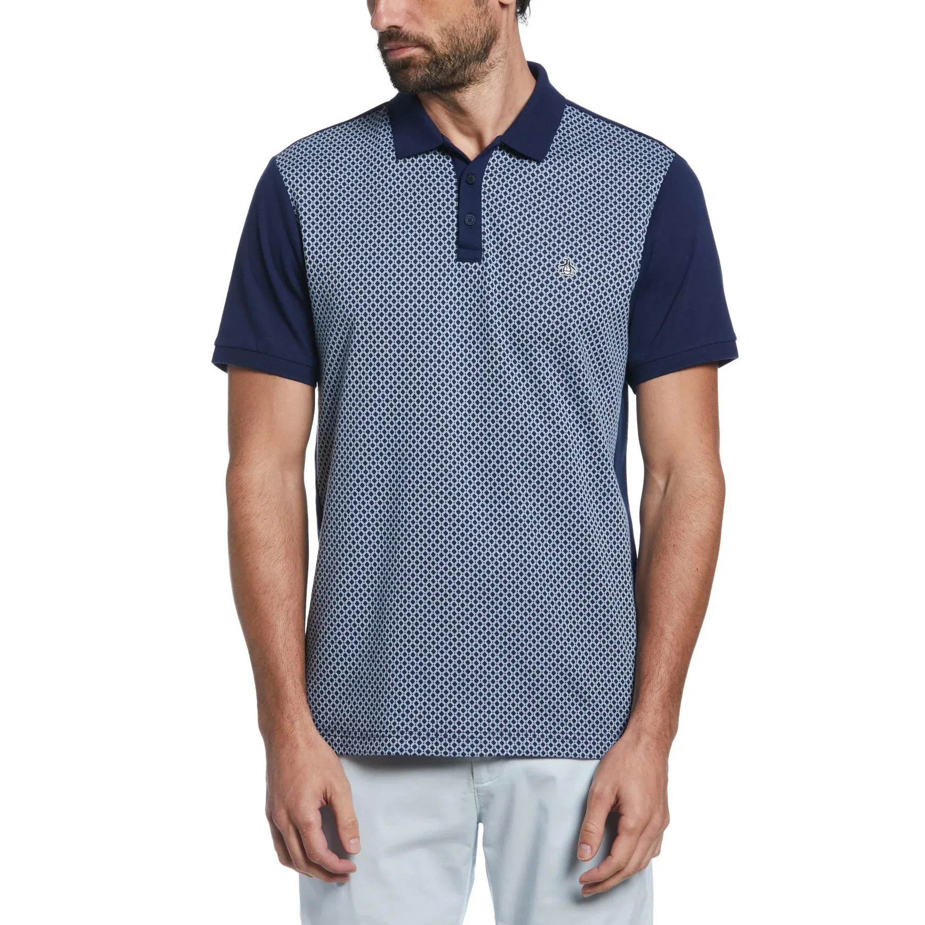 Original Penguin Mens Jaquard Front Polo T-Shirt