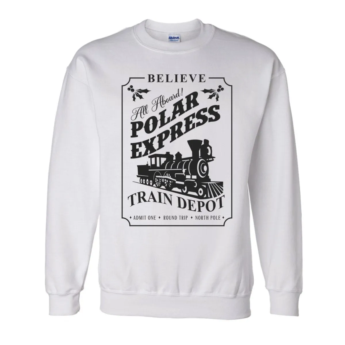 'Polar Express Train Depot' Crewneck Sweatshirt