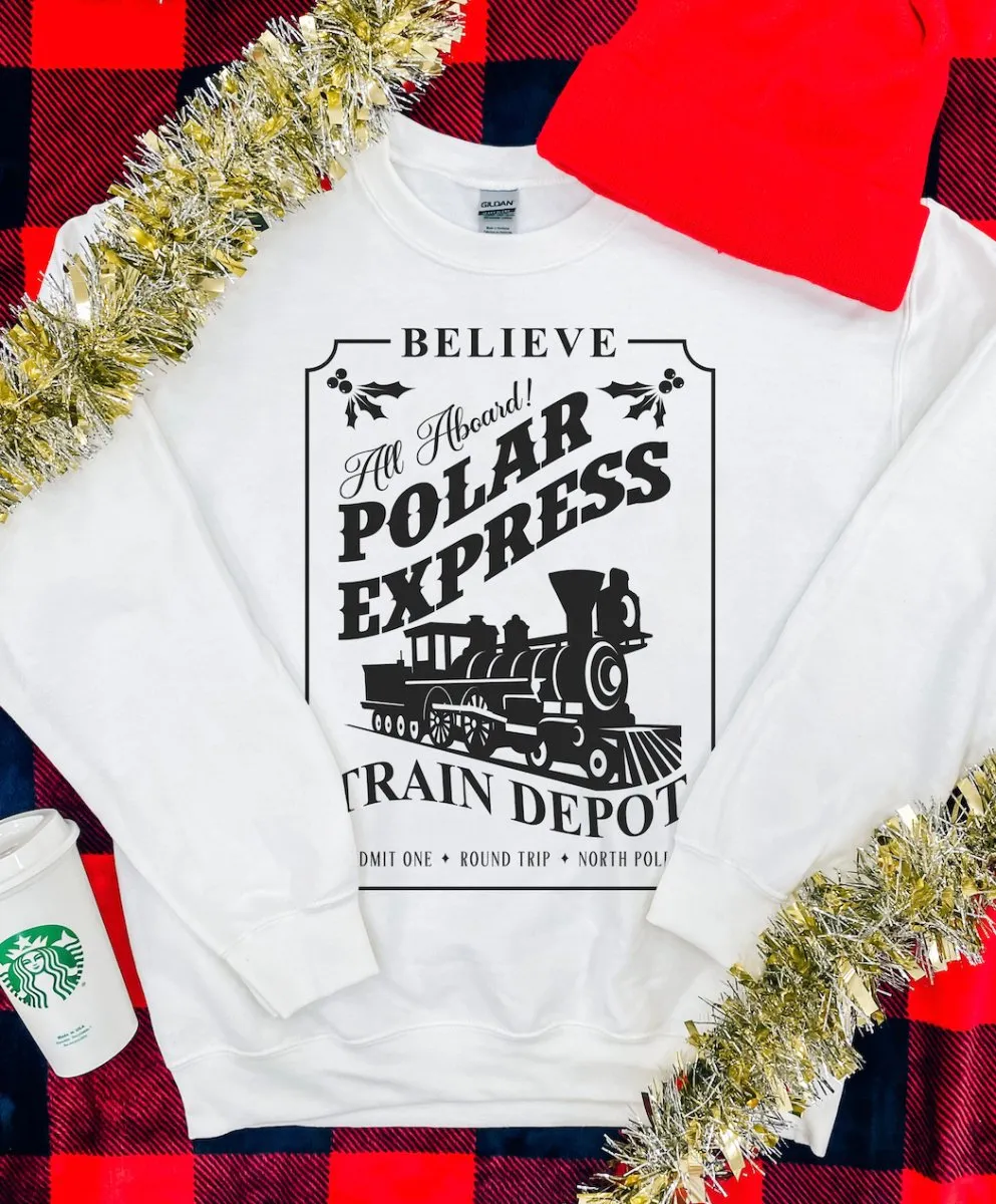 'Polar Express Train Depot' Crewneck Sweatshirt