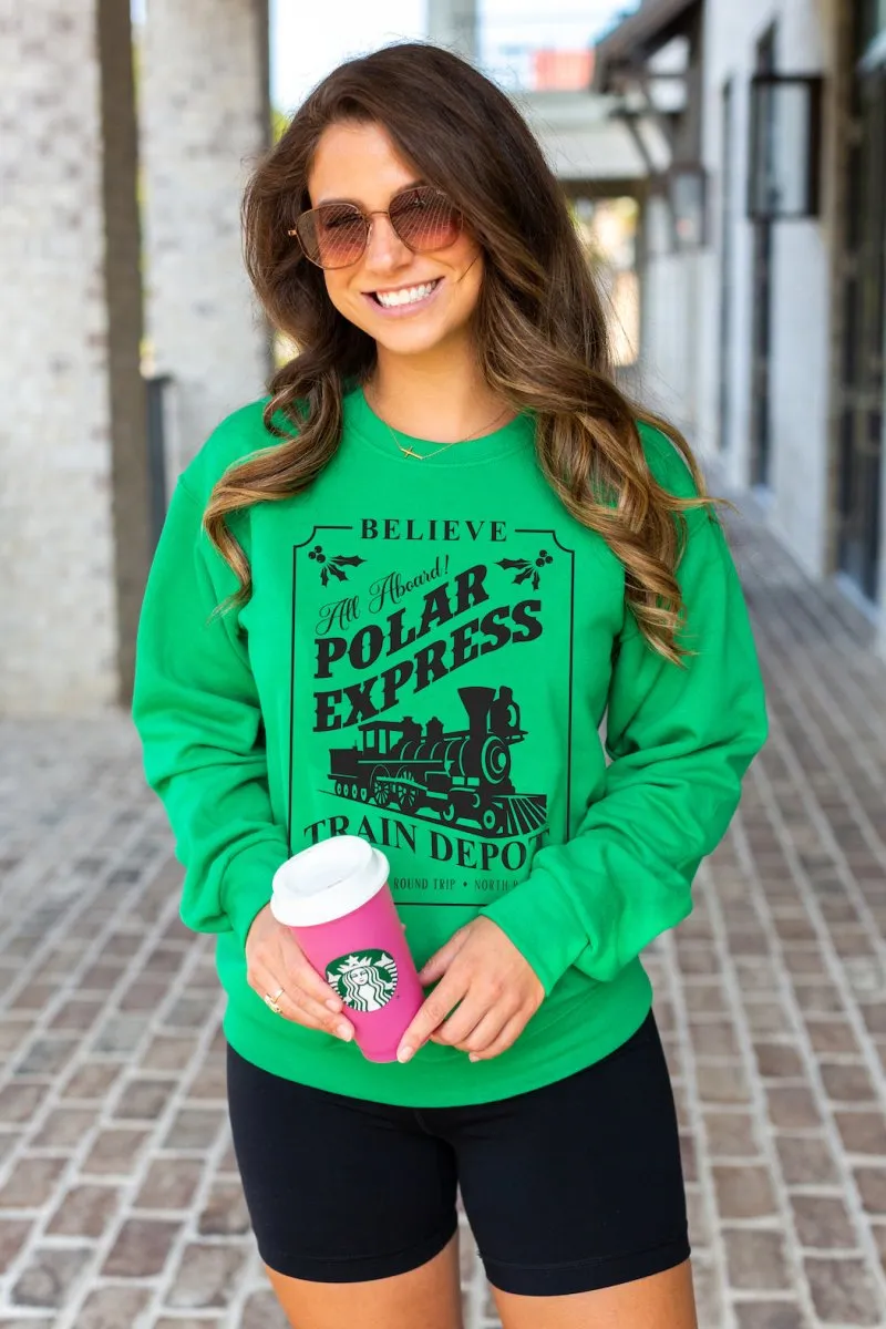 'Polar Express Train Depot' Crewneck Sweatshirt