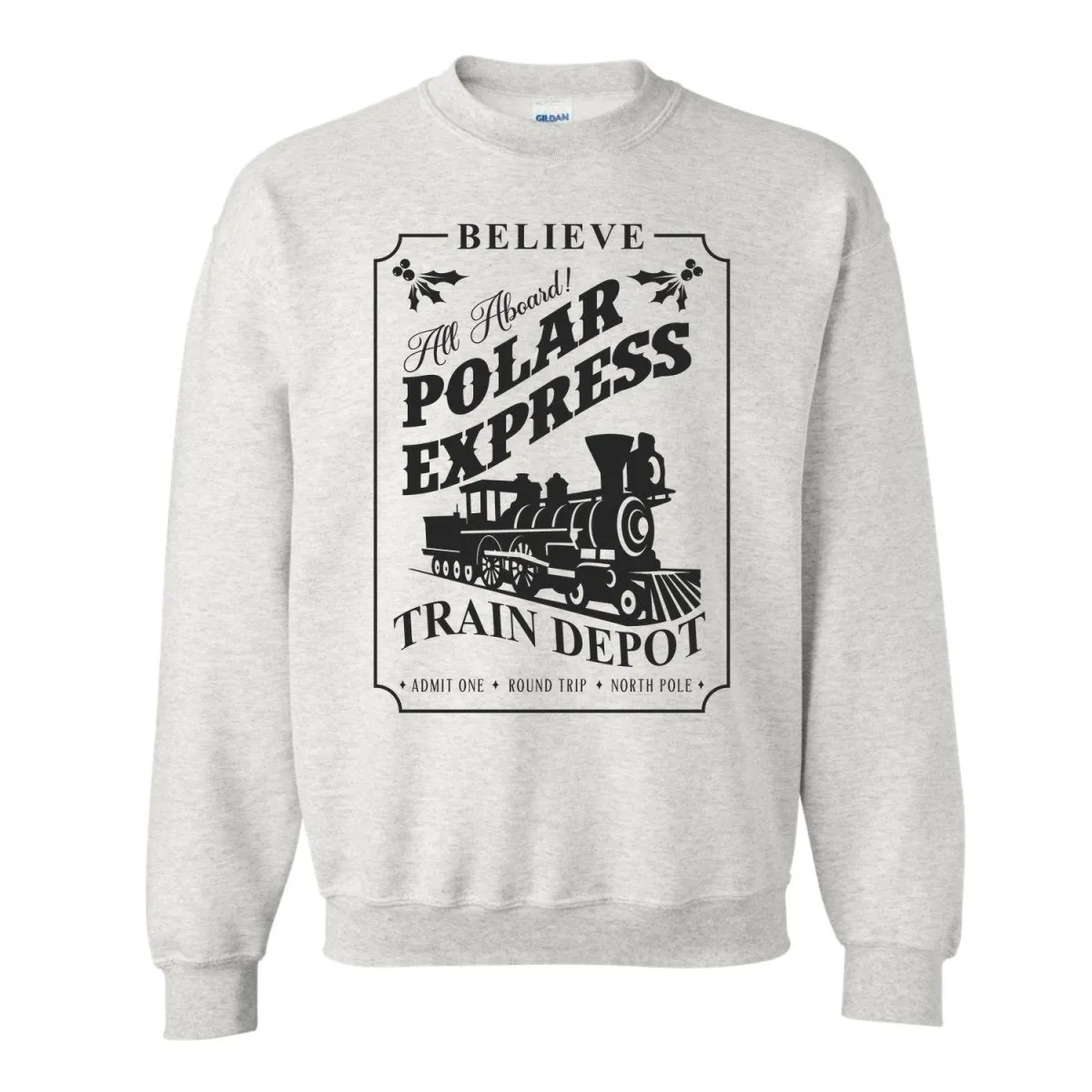 'Polar Express Train Depot' Crewneck Sweatshirt