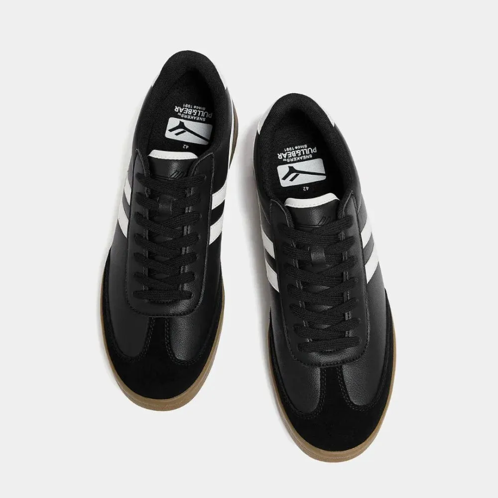 Pull & Bear Black Contrast Retro Trainers for Stylish Comfort