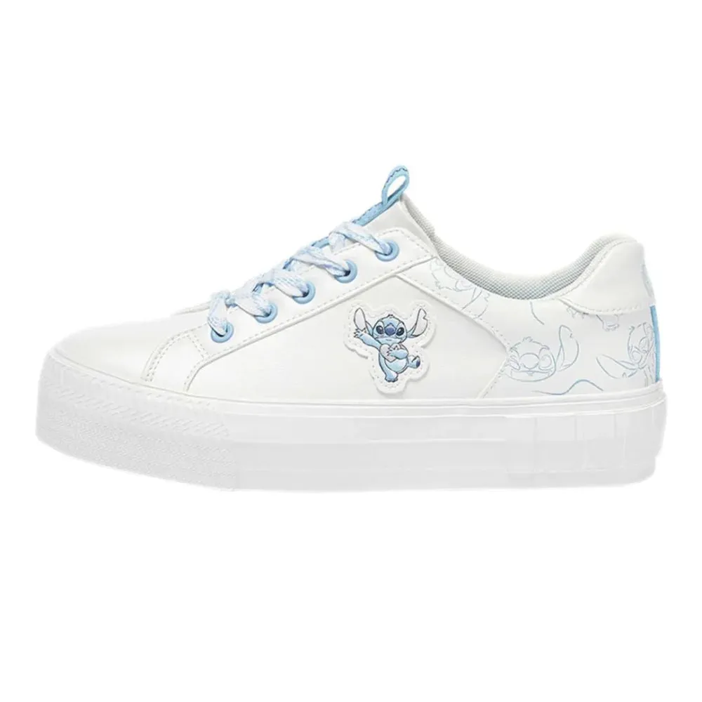 Sure! Heres a more optimized title for the product: 

Pull & Bear Womens Lilo & Stitch Sneakers - White & Blue

This format makes it clear that its a womens sneaker and specifies the color while maintaining the brand and design elements.