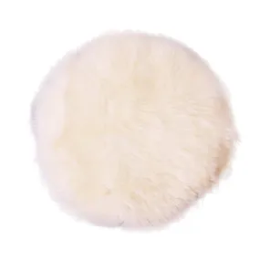 Round Chair Mat Long Wool - Ivory - 37cm Diameter - Australian Merino Sheepskin