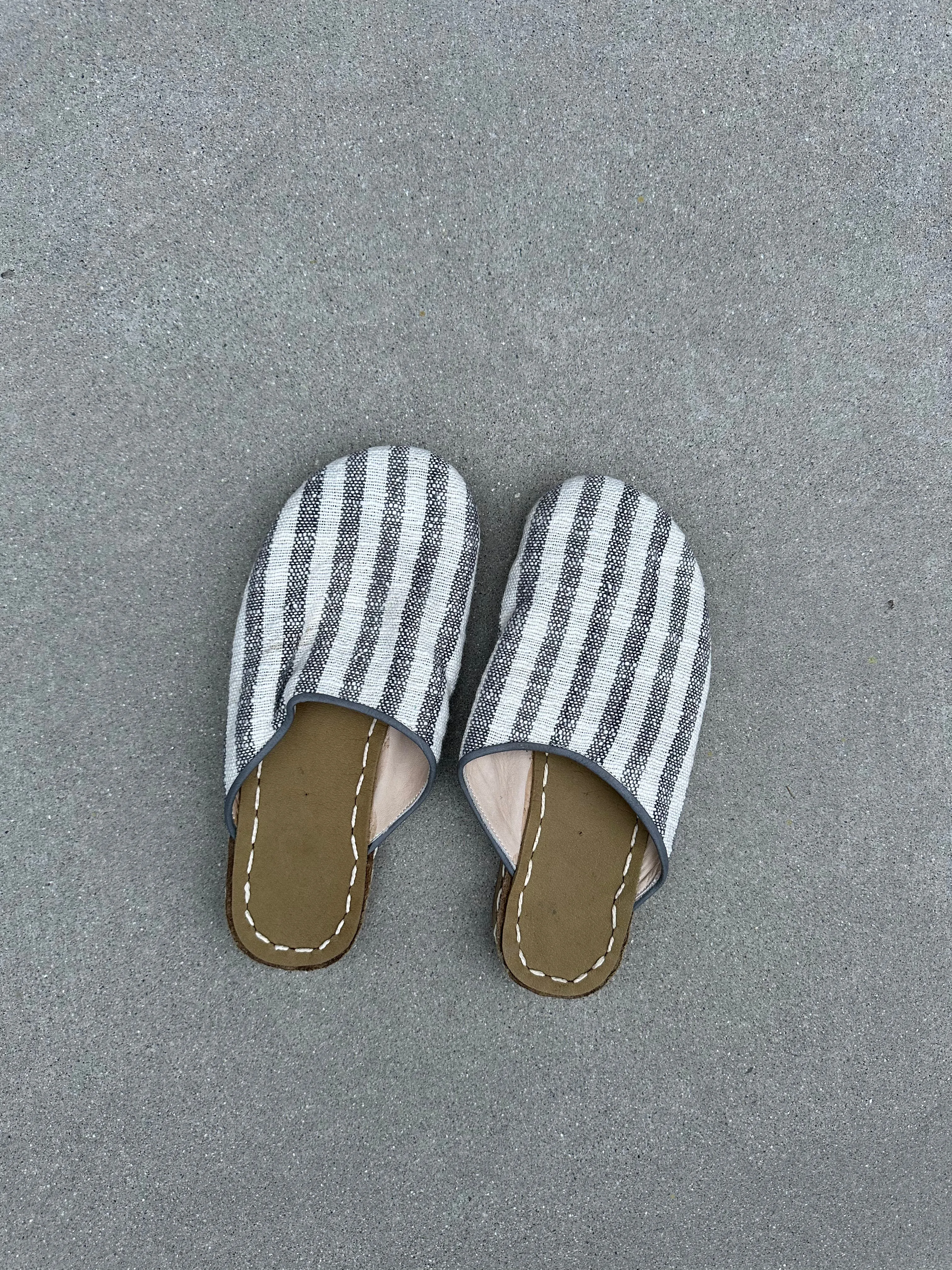 Sample  - Turkish Cotton Slip-On Mules - Bold Stripe