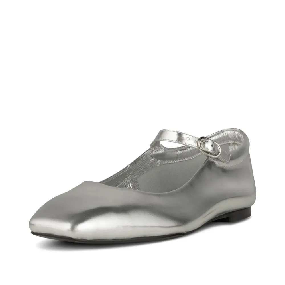 SHOE THE BEAR MAYA BALLERINA SANDAL METALLIC SILVER