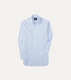 Sky Blue Cotton Spread Collar End-on-End Poplin Shirt