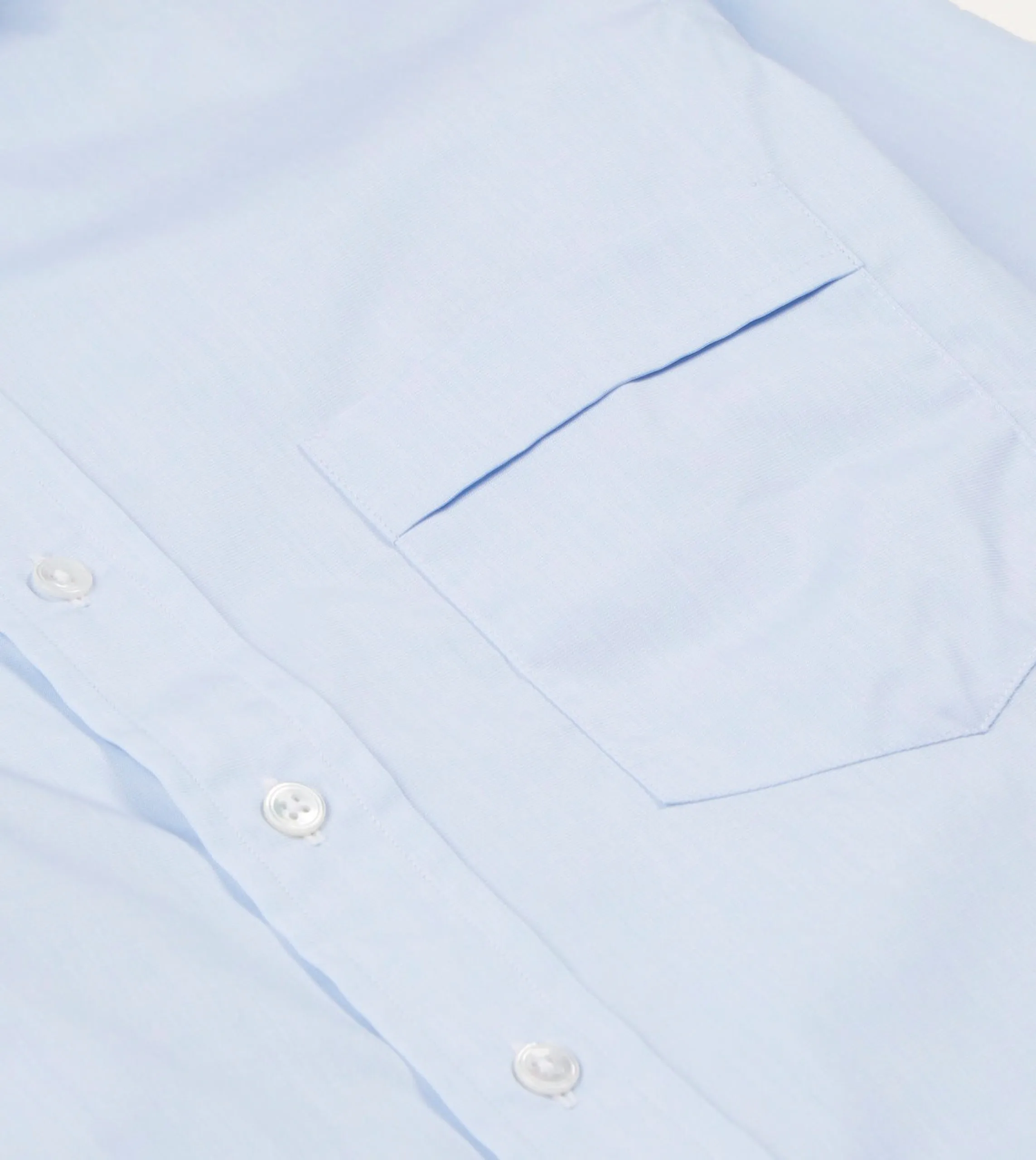 Sky Blue Cotton Spread Collar End-on-End Poplin Shirt