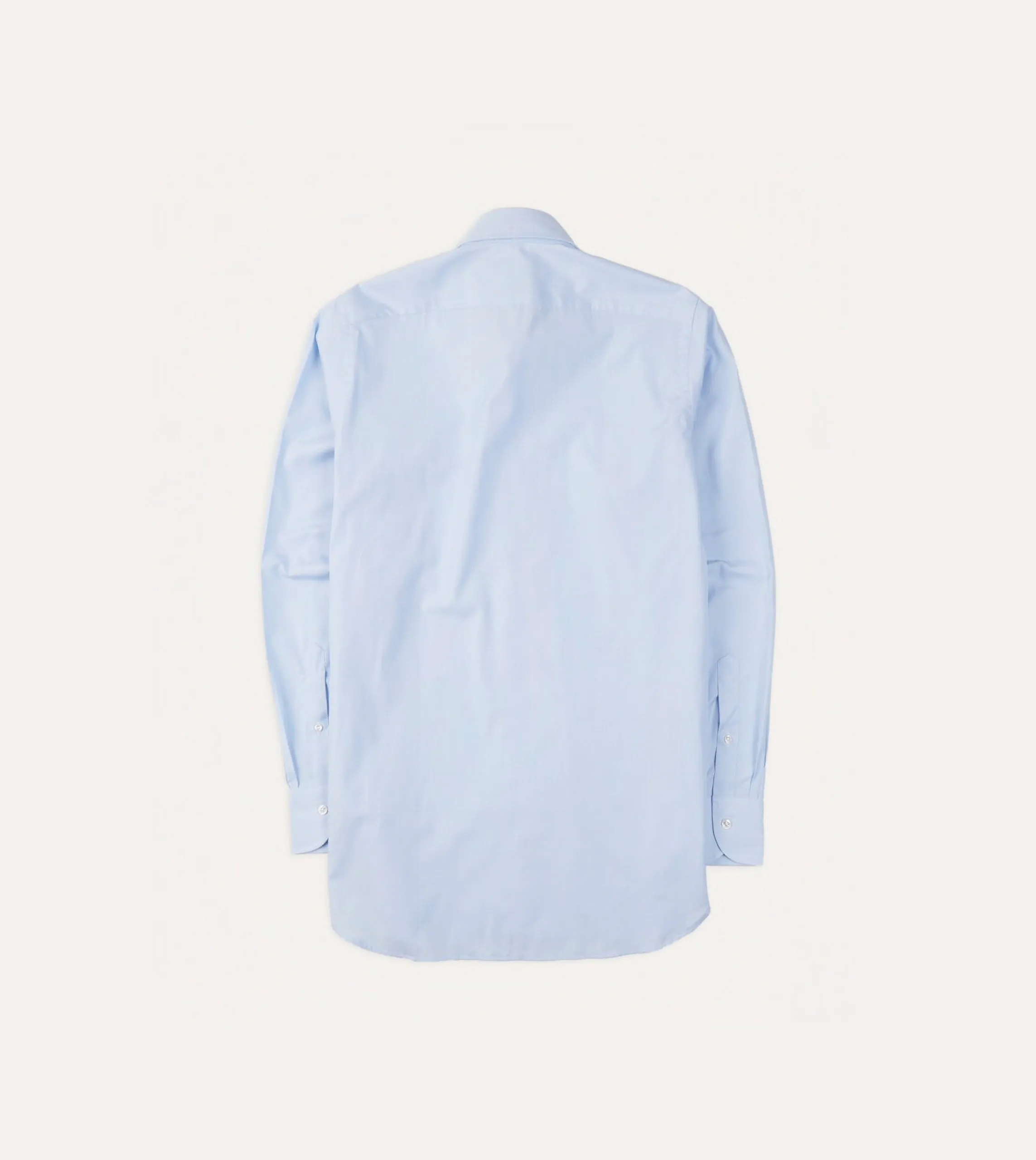 Sky Blue Cotton Spread Collar End-on-End Poplin Shirt