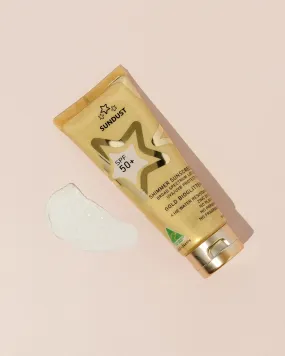 Sundust SPF50   Gold Bio Shimmer Zinc Sunscreen