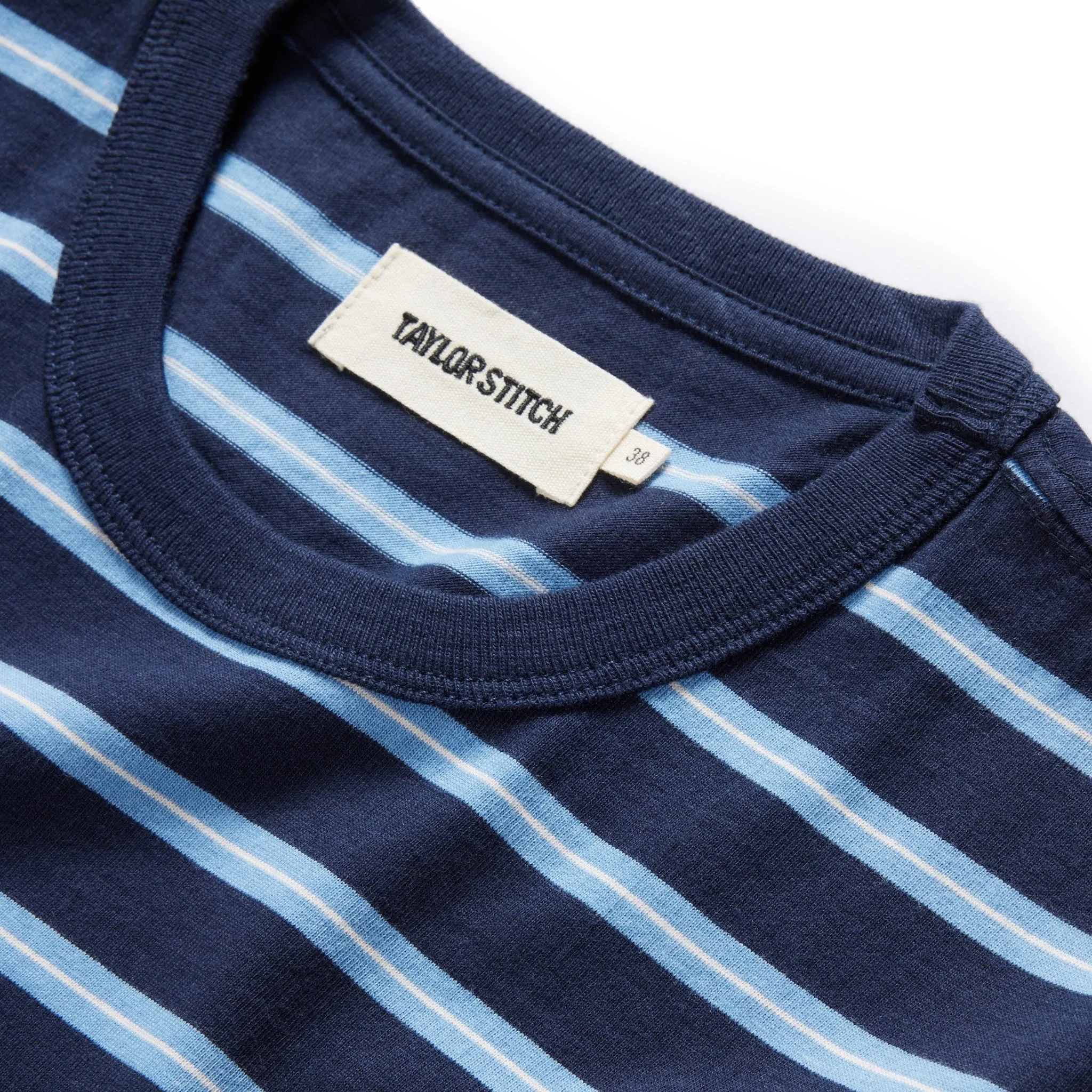 The Organic Cotton Tee in Navy Stripe