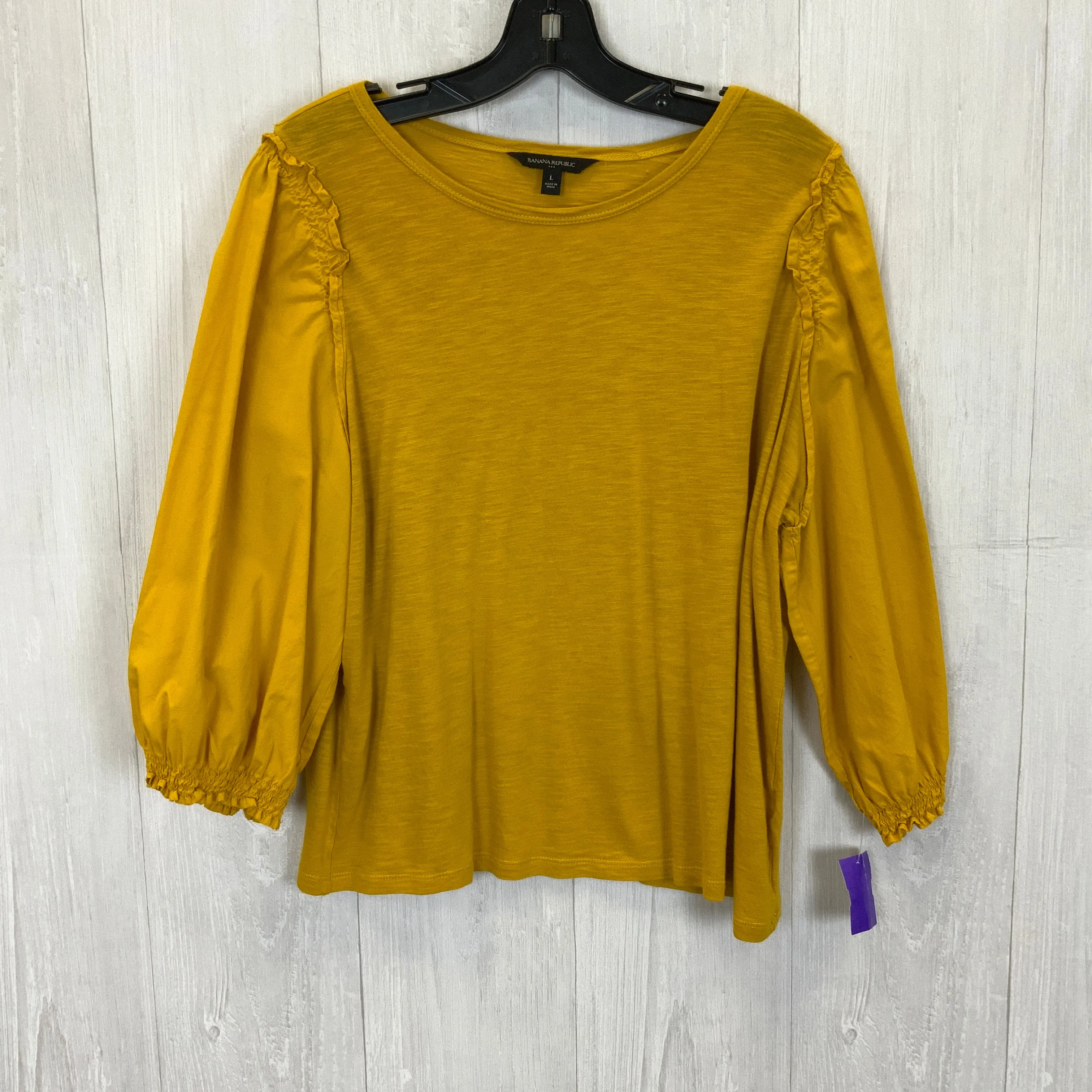 Top 3/4 Sleeve Basic By Banana Republic  Size: L