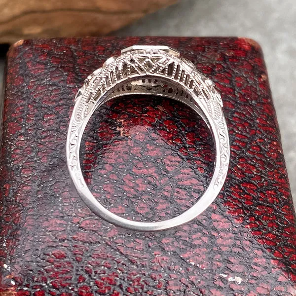 Vintage Filigree Engagement Ring, Old Euro 0.33ct.