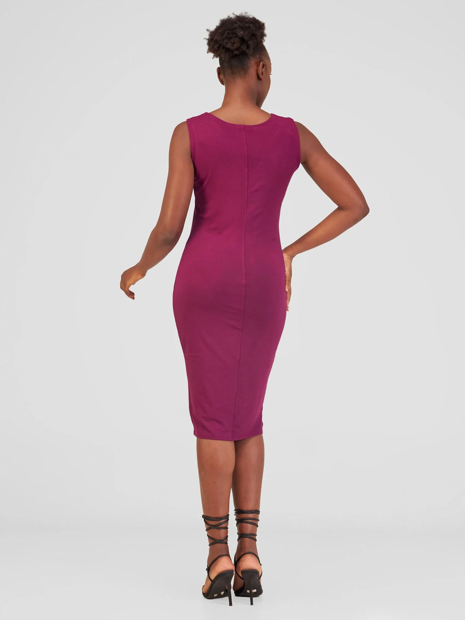 Vivo Basic Sleeveless Double Layered Bodycon - Burgundy